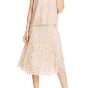 Lewit Ivory Shell Lace Skirt in Blush Pink Sz 10